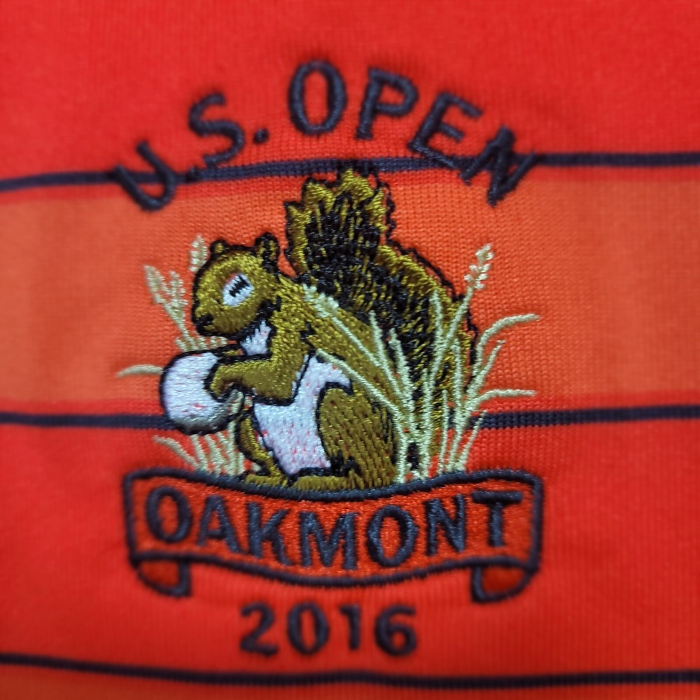 Under Armour Men's Polo Shirt Large Orange HeatGear US Open Golf‎ Loose Fit - Picture 2 of 10